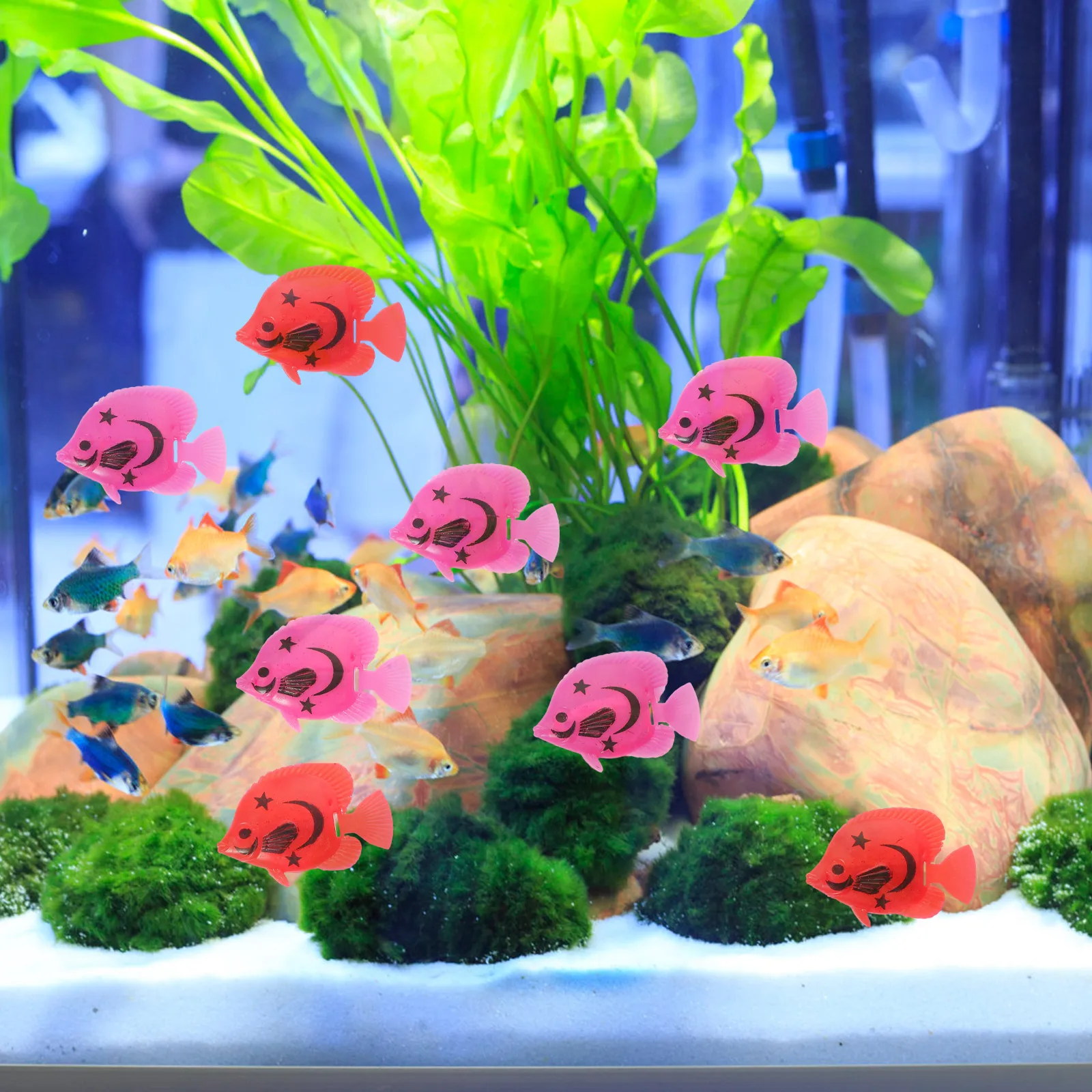 

10Pcs High Quality Plastic Artificial Fish Realistic Look Floating Decor for Aquarium Fishbowl Pool Photography Use