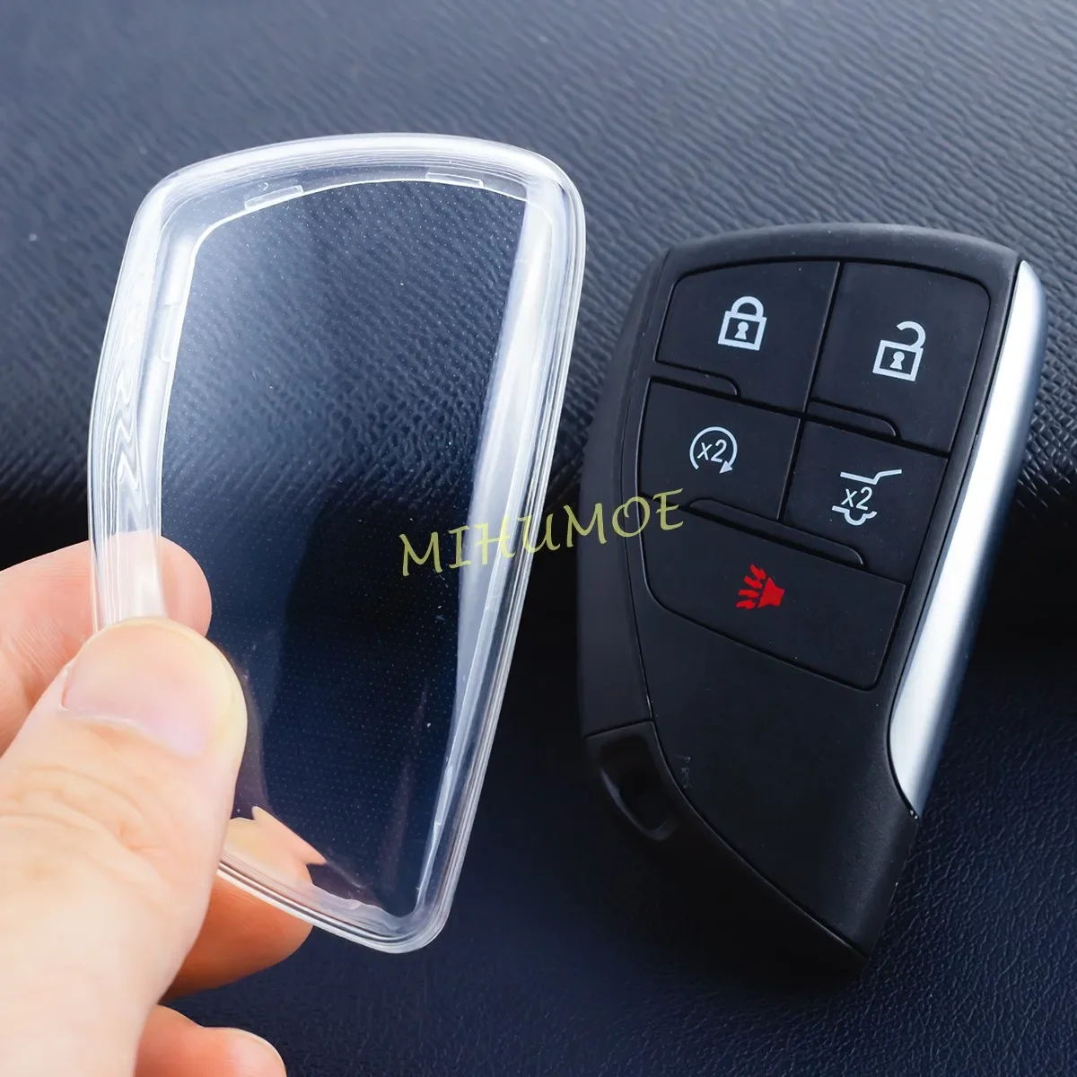 Transparante Slimme Autosleutelzakje Case Cover Sleutelhanger Voor Chevrolet Silverado 1500 Tahoe Suburban GMC Yukon Canyon Buick Envision
