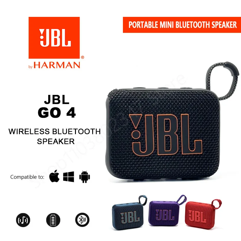 Original jbl go 4 sem fio bluetooth alto-falante portátil à prova dwaterproof água alto-falantes ao ar livre baixo festa alto-falante jbl go4 hk