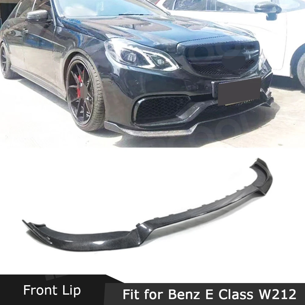 

JMCARCOOL Real Carbon Fiber For Benz W212 E63 AMG 2014 -2016 Front Lip Spoiler Head Bumper Chin Shovel Protector Car Accessories