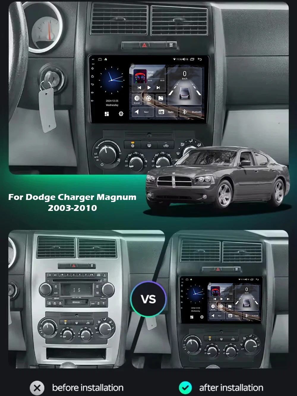 Car Radio For Dodge Charger Magnum 2003 2004 2005-2010 Android15 Autoradio Stereo Carplay Navigation GPS Multimedia Video Player