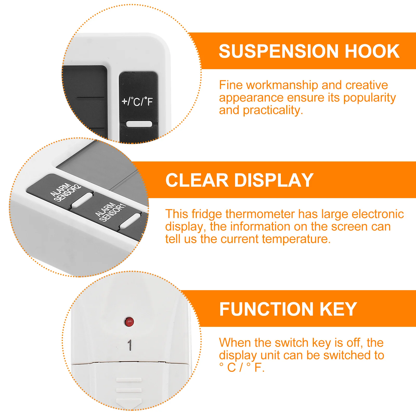 

Digital Freezer Thermometer Wireless Indoor Outdoor Temperature Sensor with Dual Remote Probes for Fridge Monitoring LCD Screen