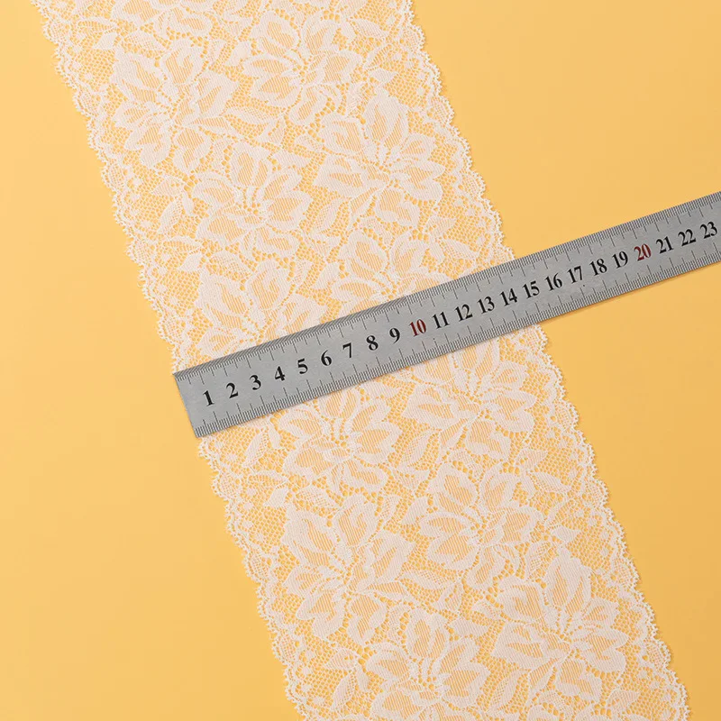 1 Yard White Elastic Lace Trim, Soft Stretch Lace Sewing Trim for Lingerie Bra Bralette Camisole, DIY Underwear Sewing Apparel A