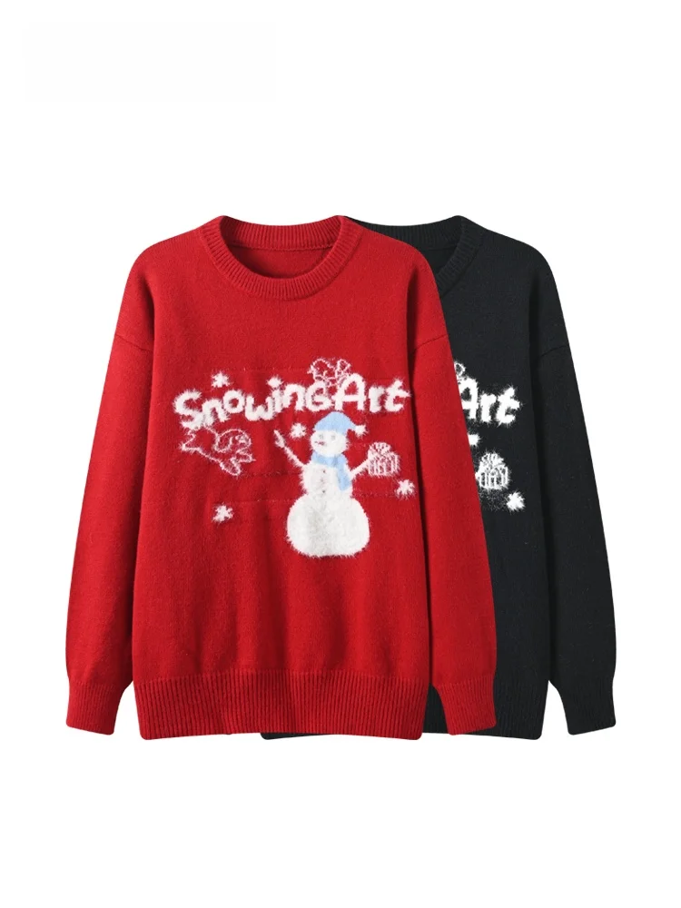 

Faionable plus Size Women's Long Sve round Ne Knitwear Slimming Sli Autumn Winter Top for Plump Sister