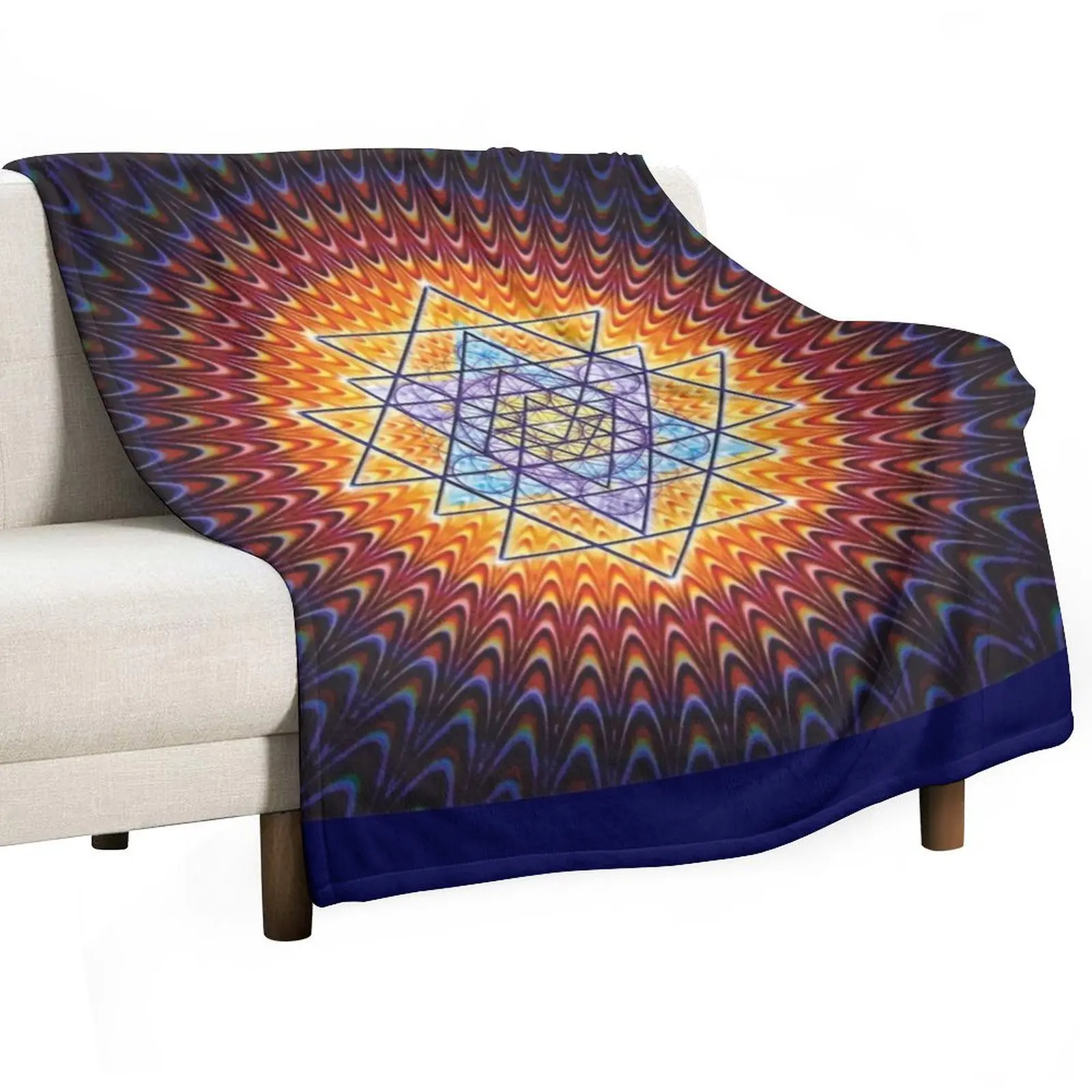 

COSMIC CHAKRA Yantra (12) Throw Blanket Plaid on the sofa Furry Sofas Luxury Blankets