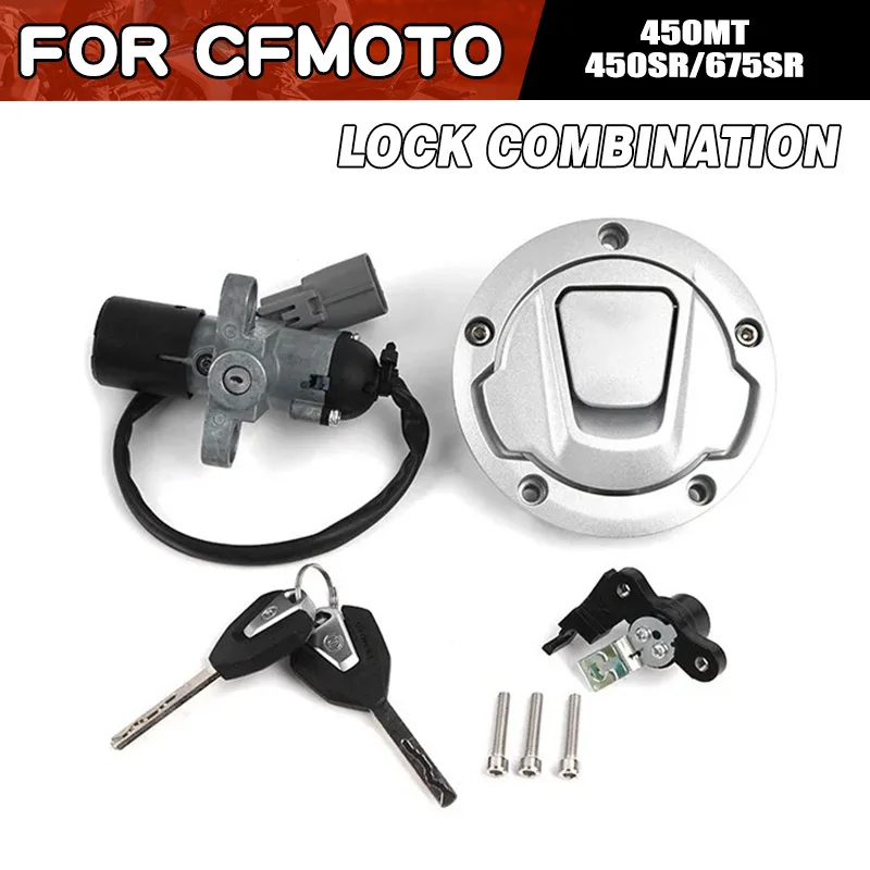 For CFMOTO 675SR Lock Kit Lock Combination Moto Accessories CF Moto 450MT 450SR 675SR Lock Set Suit CF400-8A Motorcycle Parts