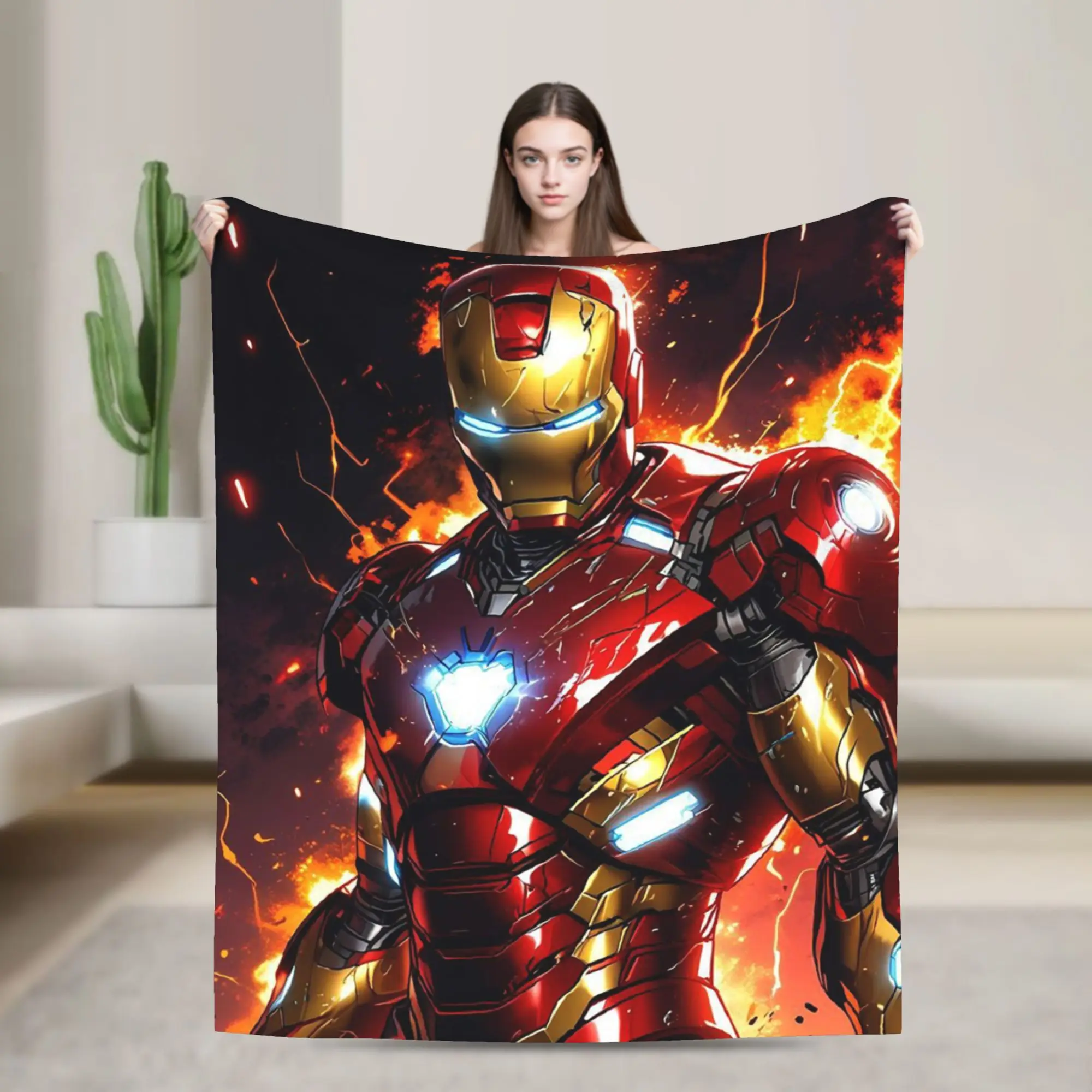

Iron Man Blanket Multi-size Cozy and Lightweight Throw Blankets for Couch Sofa and Bed