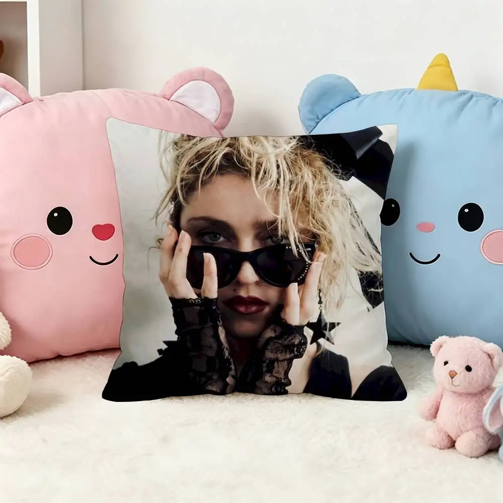 M-Madonna 80s Square Double-Sided Printed Pillow Case Sofa Cushion Cover Bedroom Bedside Decor