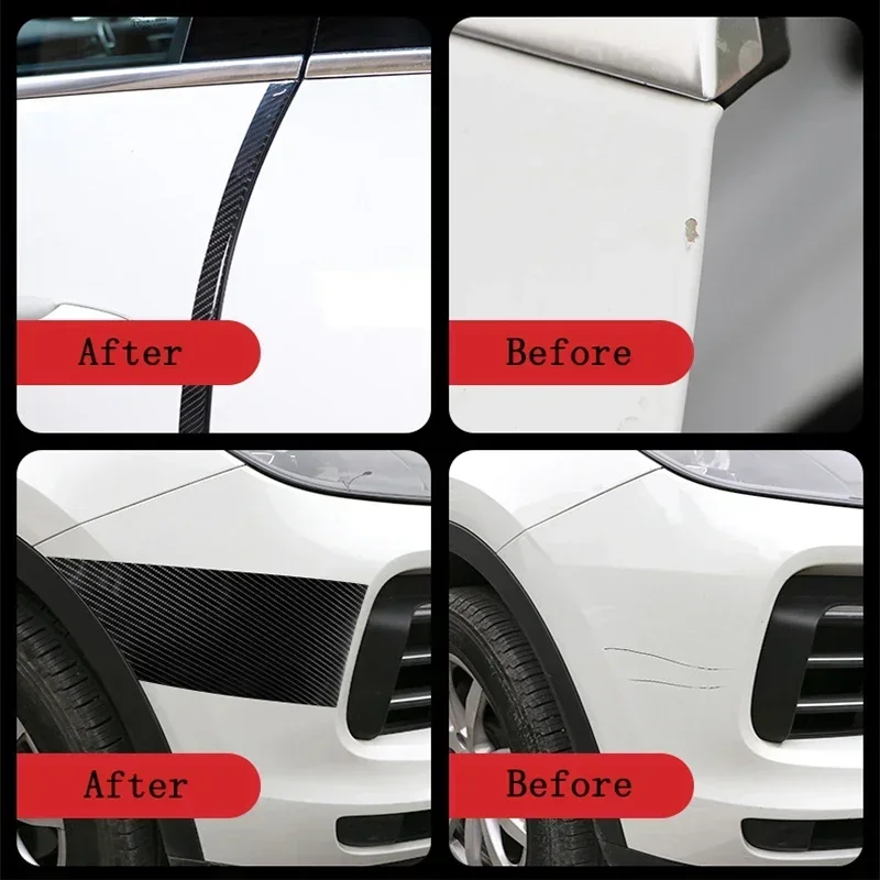 DIY Nano 3D Carbon Fiber Car Stickers Door Sill Protector Bumper Tape Car Protector Strip Waterproof Protection Film 1/3/5/7/10M