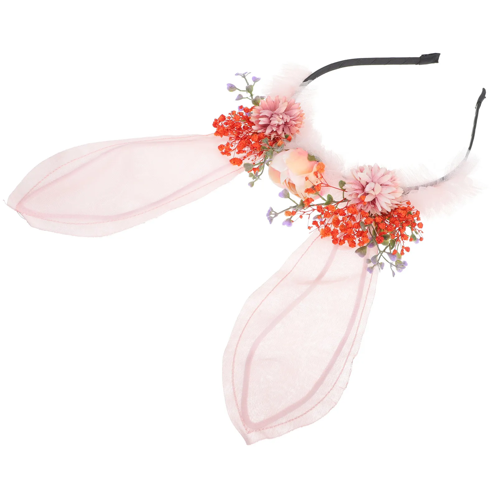 

Rabbit Ear Flower Headband Exquisite Bunny Ear Modeling Hairband for Masquerade Themed Party Stage Performance Holiday