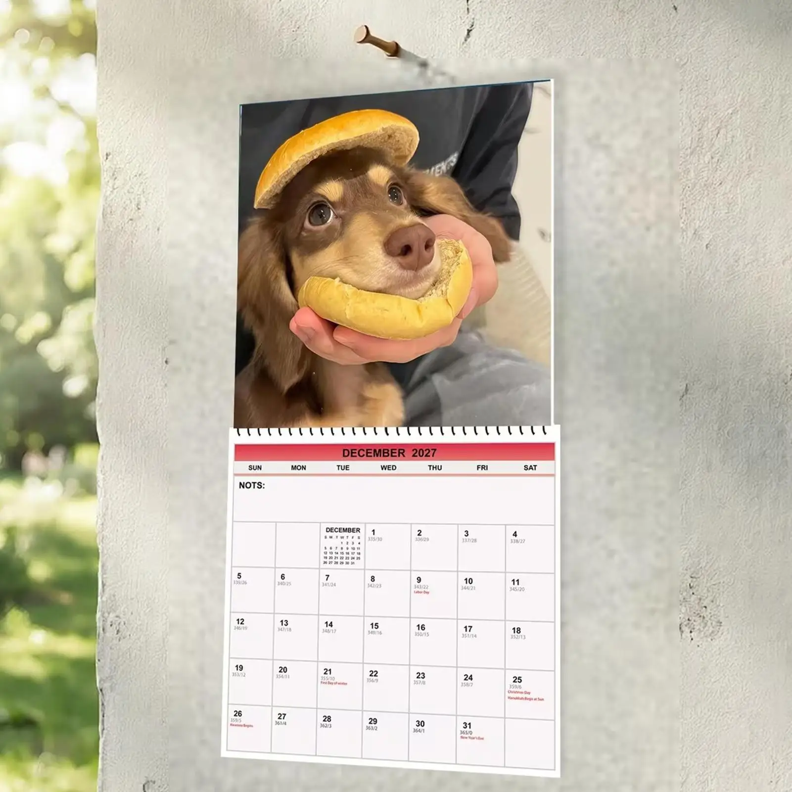 Wall Calendar Funny Dog Prints Large Date Grid Planner Wall 12 Month Calendar For Classroom Dining Room Dorm Living Room Bedroom