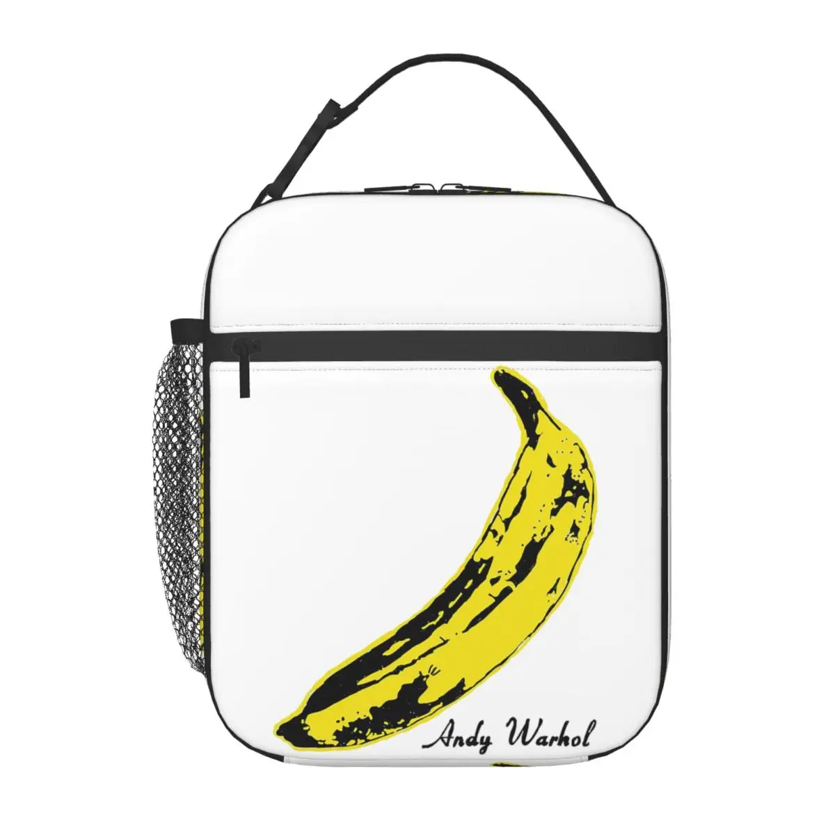Andy Warhol Sunset Cat Cattle Banana Insulated Lunch Bag for Women Kids Portable Food Boxes Thermal Lunch Box Tote
