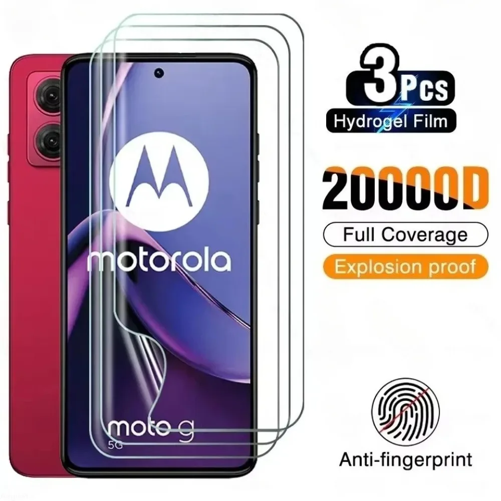 3PCS Hydrogel Film For Motorola Moto Edge 60 50 Pro Neo Stylus 2025 G86 G85 G64 G45 E14 Full Cover Screen Protector Anti-Scratch