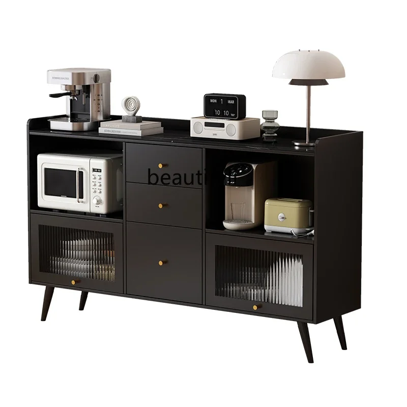 

ss CSlate dining side cabinet retro style black multi-functional tea cabinet living room kitchen wall storage locker