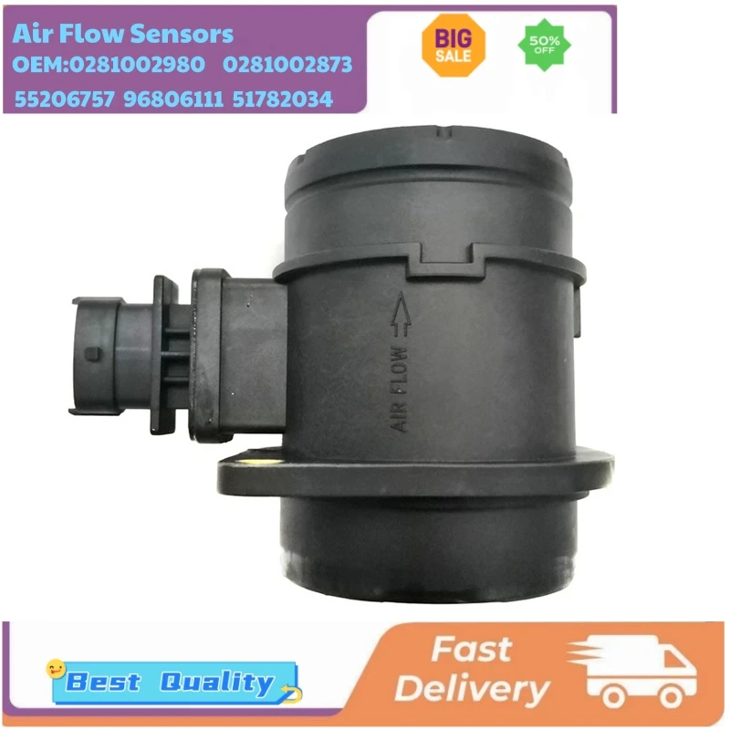 

0281002980 0 281 002 873 Air Flow Meters 55206757 96806111 51782034 for Alfa Romeo 147 GF Mito Fiat 500 Bravo Doblo Grande Punto