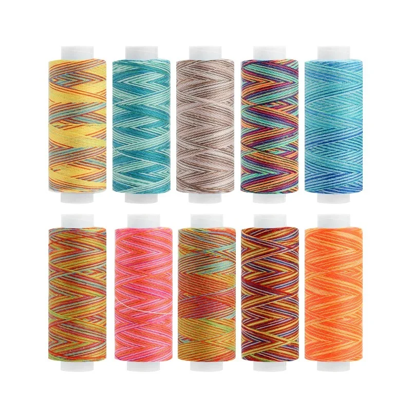 1 Set of 10 Rolls Colored 402 Polyester Sewing Thread, 300 Yards, Household Sewing, DIY Sewing, Embroidery, Cross Stitch