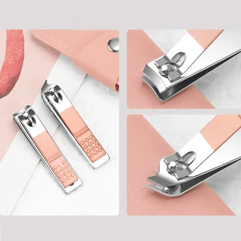 Manicure Pedicure Nail Care 7pcs Cutter Scissor Tweezer Clipper Kit Set With Colorful PU Leather Case Manicure Kit Set