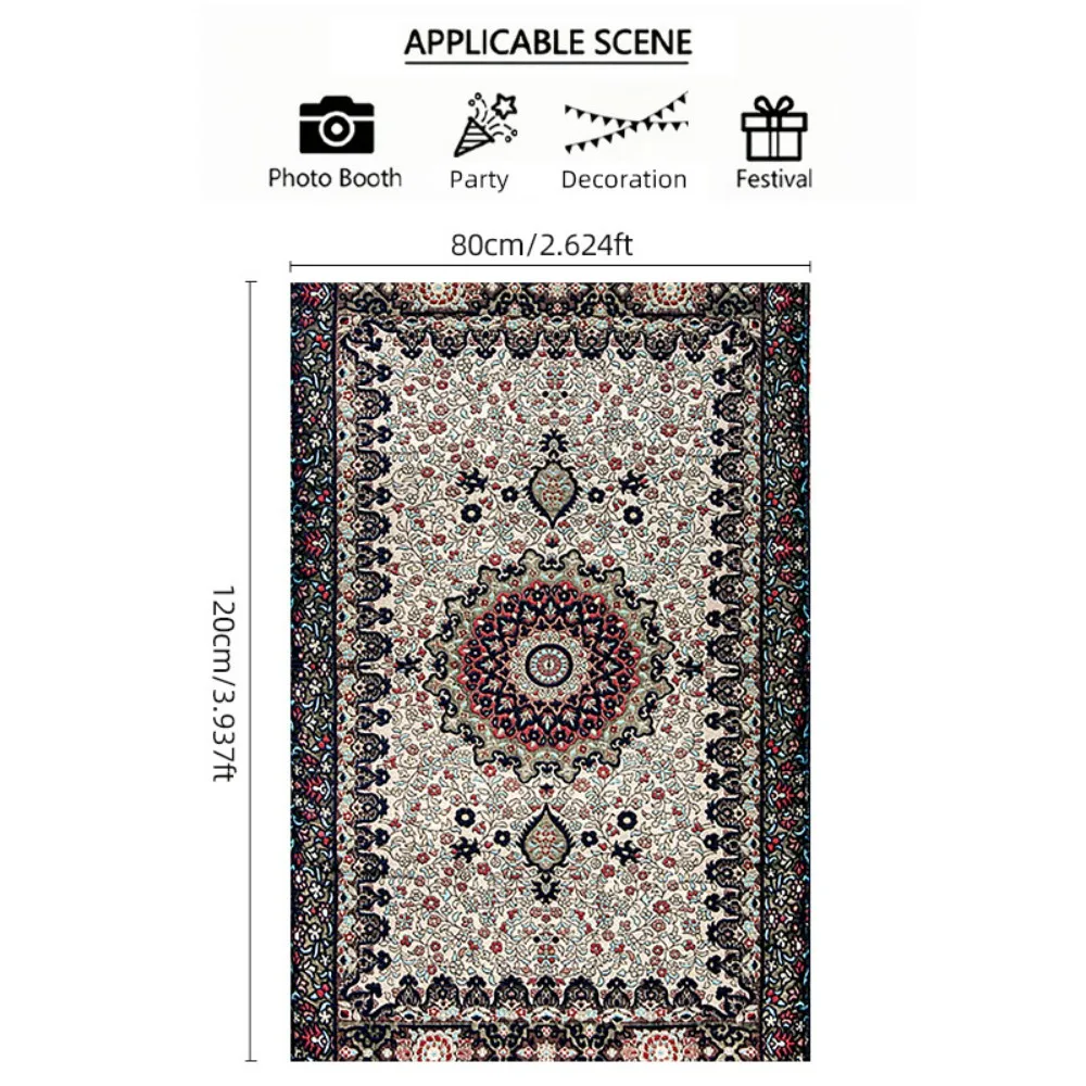 VIKAMA Classic Mosque Print Islamic Prayer Mat, Foldable Travel Muslim Rug, Washable Lightweight Janamaz for Eid Ramadan Gifts