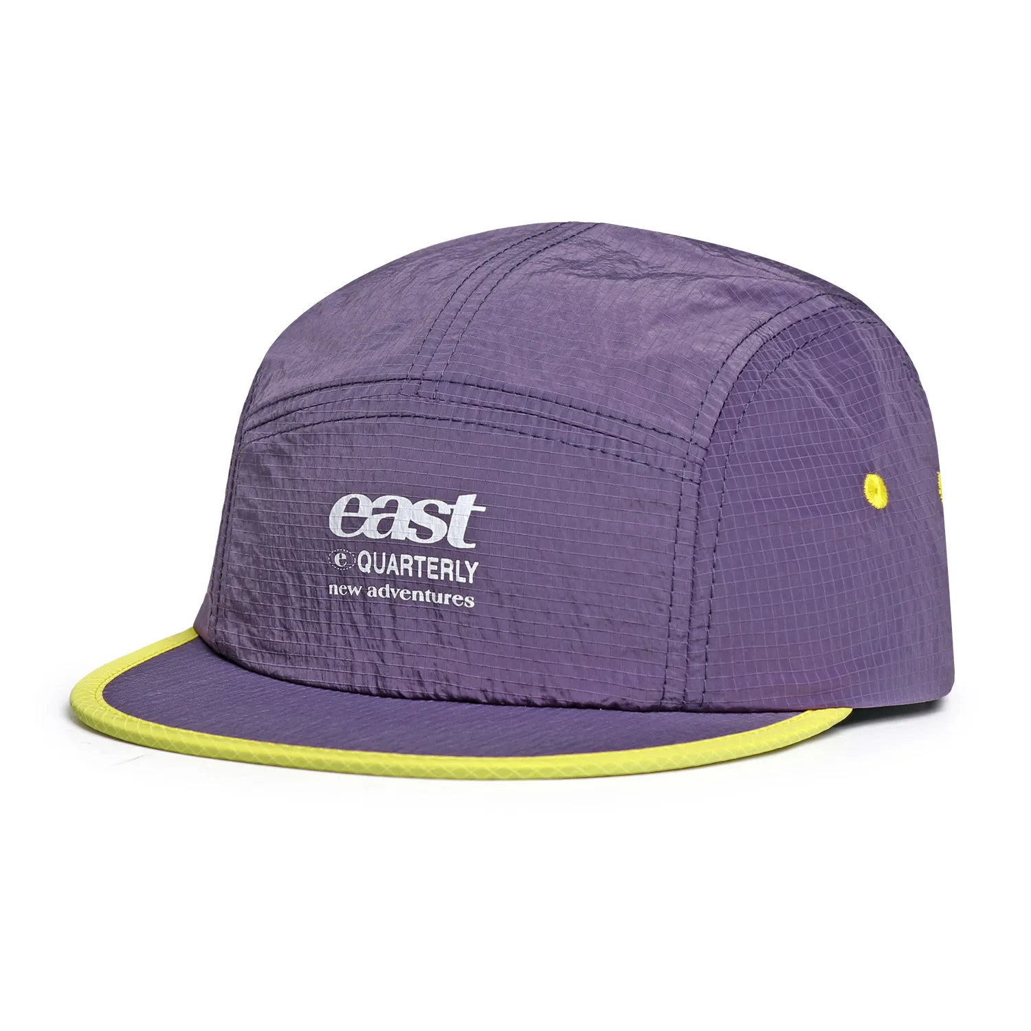 Classic contrast-color small-check pattern quick-drying flat-brimmed hat for outdoor activities short-brimmed baseball cap