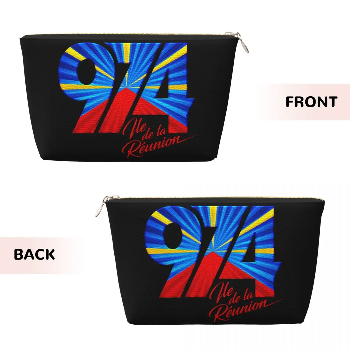 Custom 974 Reunion Island Logo Travel Toiletry Bag Women Reunionese Proud Makeup Cosmetic Bag Beauty Storage Dopp Kit