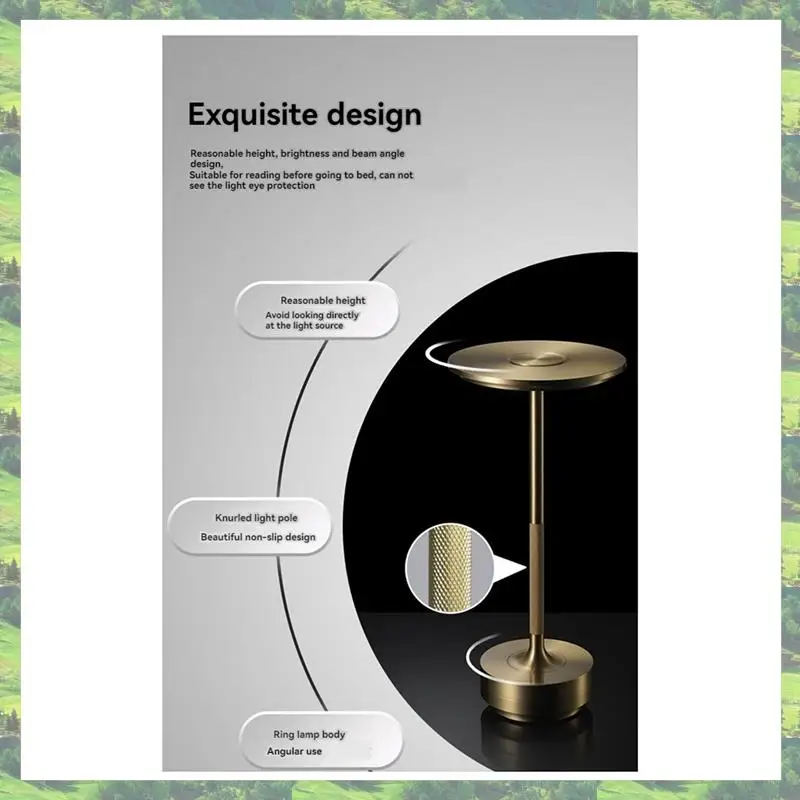 A59Z-مصابيح طاولة لاسلكية قابلة للشحن بطارية محمولة مصباح الطاولة 3 ألوان يعتم LED مصباح الطاولة للعشاء في الهواء الطلق #4