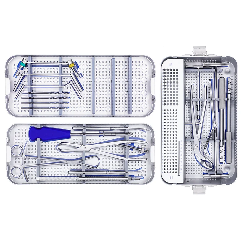China Manufacture Orthopedic Surgical Instruments Large Fragment Instrument Set Basic Surgical Implant Set for Bone Surgery