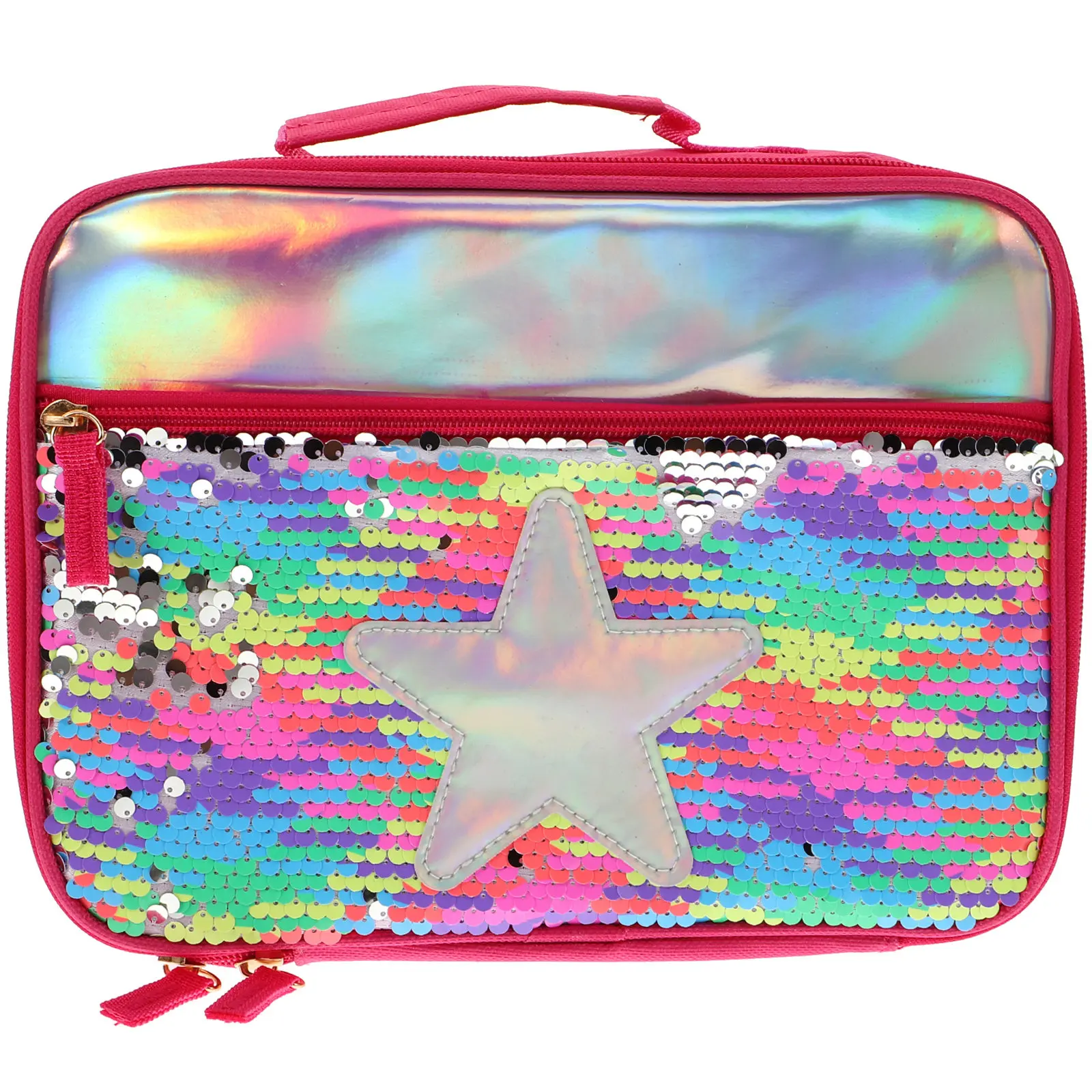 

1Pcs Large Capacity Sequin Lunch Box Bag Lightweight Insulated Lunch Storage Pouch for Kids Adults Portable Meal Carrier Bento