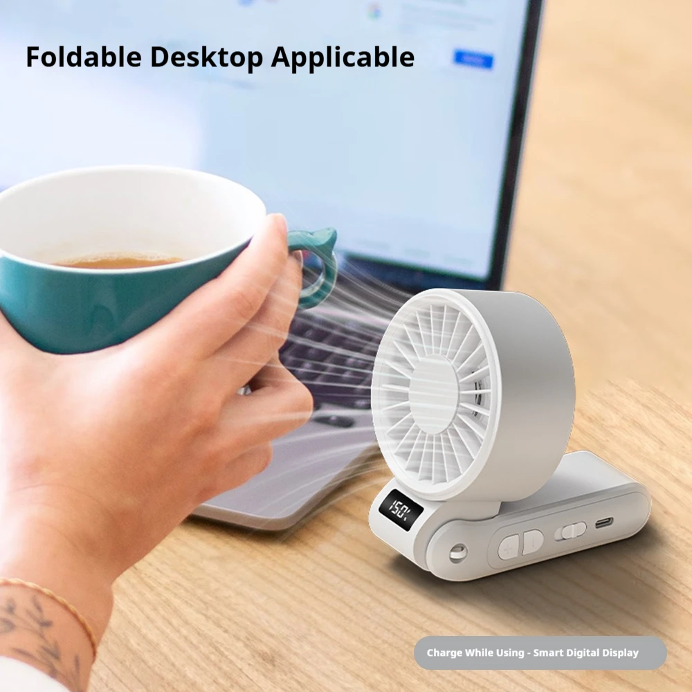 

Noise Free Portable Mini Fan High speed fan 3000mAh Rechargeable Battery USB Fan Foldable Handheld Fan for Outdoor