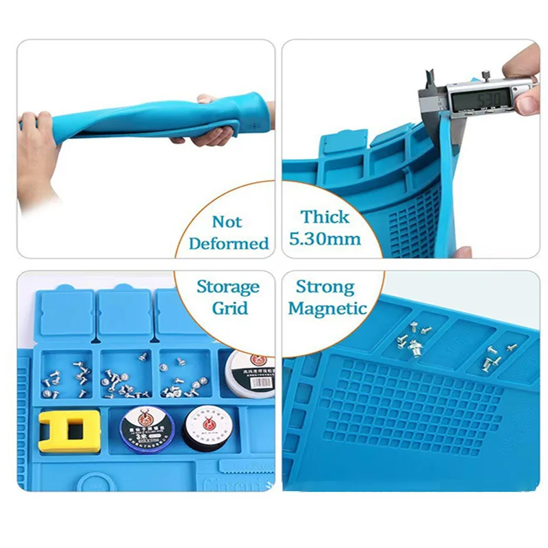 45*30 センチメートル磁気マットシリコーンワークマットはんだ付けステーションマット耐熱帯電防止電子電話ラップトップ時計修理用