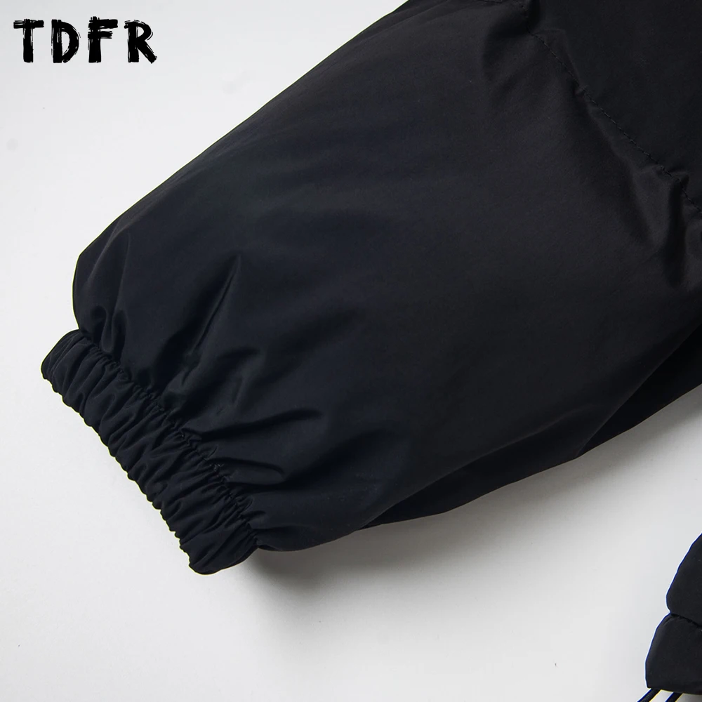 شارة مقنعين سترة مبطنة رجالي ريترو عادية شتاء سميكة طويلة الأكمام الرباط هيم مبطن سترة رجل ملابس خارجية #5