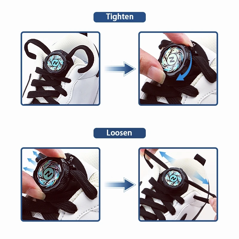 Swivel Buckle Laces Sneakers No Tie Shoe laces Automatic Shoelaces Without ties casual shoes Adults Kids Flat shoelace 1Pair