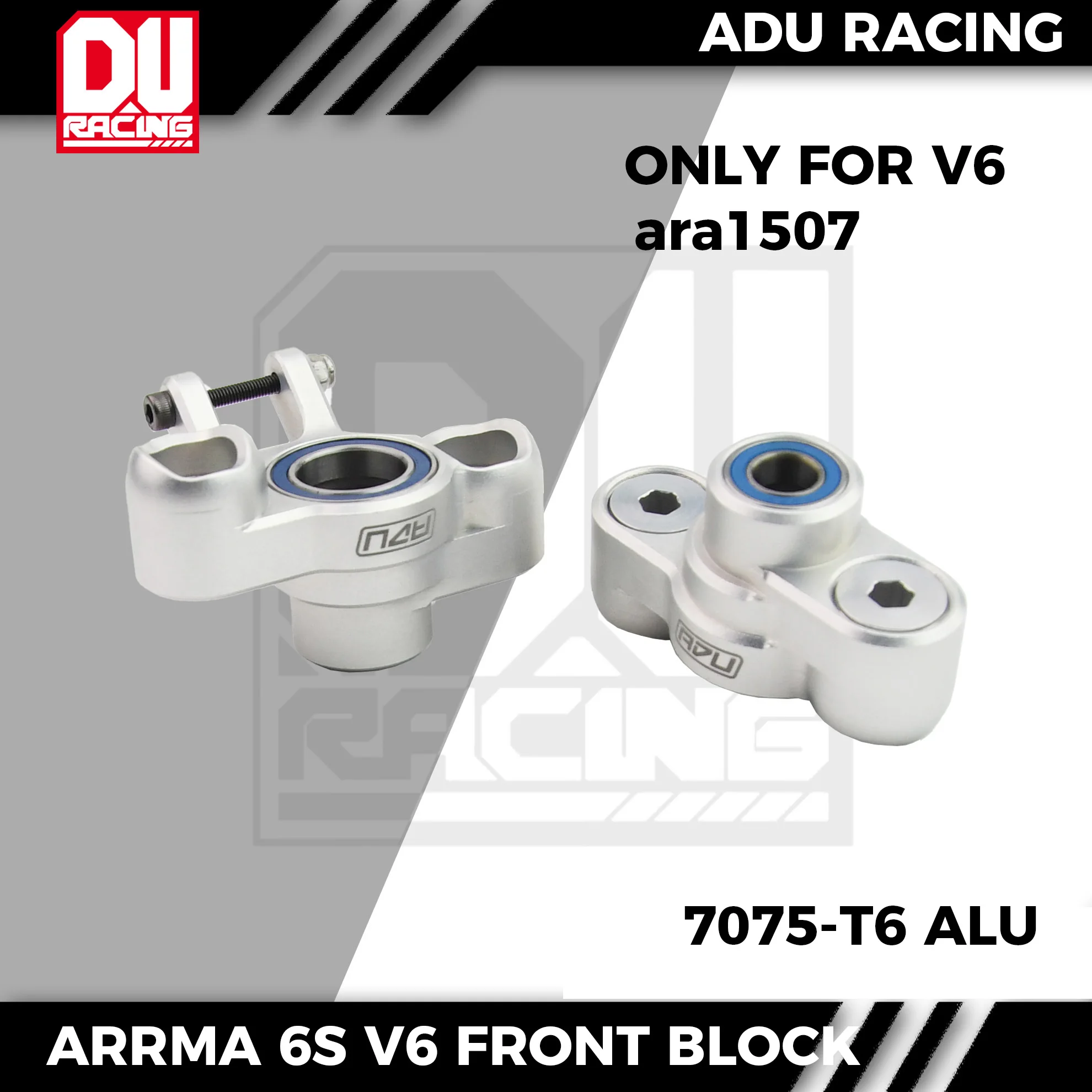 ADU Racing STEERING BLOCK FRONT CNC 7075 T6 ALUMINUM FOR ARRMA 6S V6 OUTCAST KRTON TALION view 2