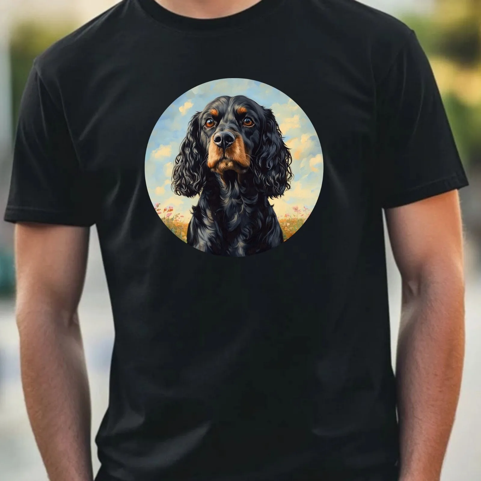 Camiseta de algodón con motivo de retrato de perro Coker Spaniel para hombre, talla XS a 5XL