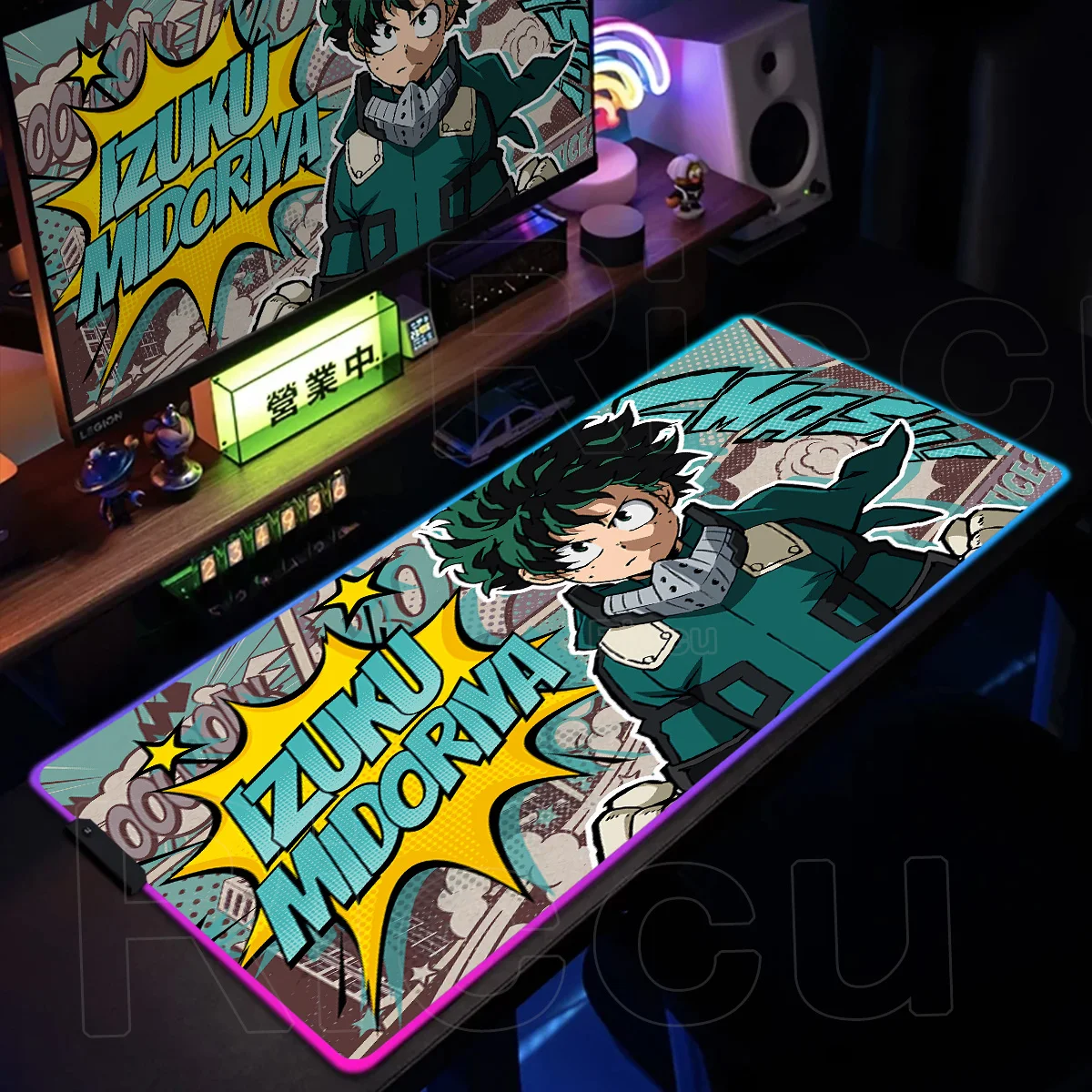 

RGB My Hero Academia PC Gaming Accessorie Mouse Pad Keyboard Pad Large Anti-slip Carpets Japanese Anime Mat Home Office Setup