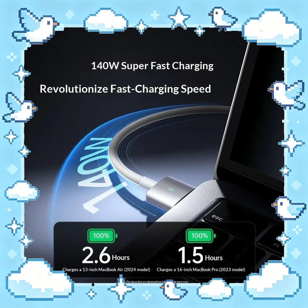 UGREEN US530 MagSafe 3 to USB C Cable 2m 140W Magnetic Fast Charging for MacBook Air Pro Laptop