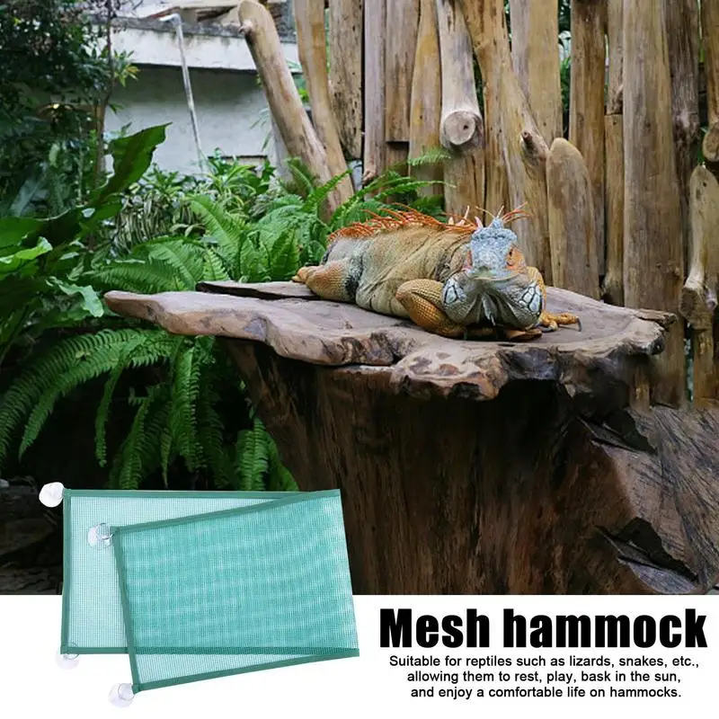 Snake Hammock Larger Suction Cup Design Breathable Mesh Reptile Bed Bearded Dragon Resting Seat Safety Furniture Pet Supplies