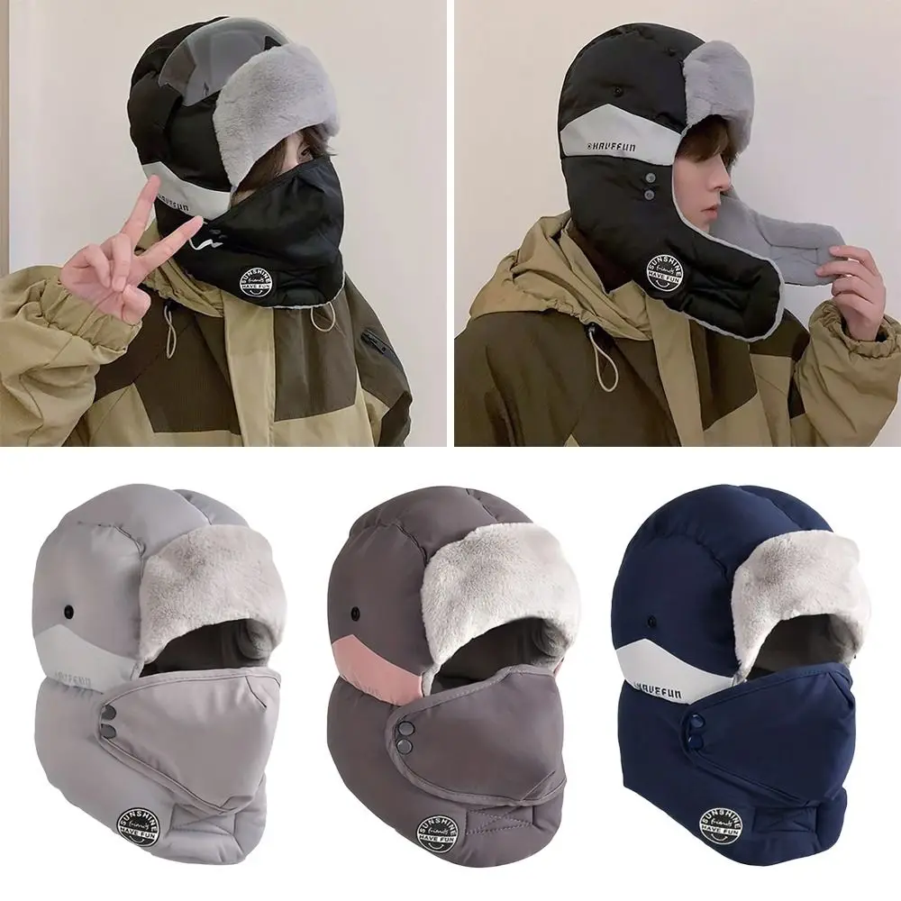 Winter Warm Earflap Hats Russian Windproof Ear Protectors Hats Casual Thickening Bomber Cap Outdoor