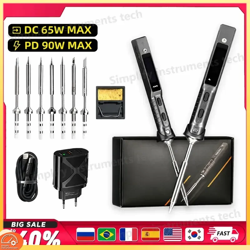 Adjustable Temperature Digital Soldering Iron Station 90W USB PD Charger Mini Soldering Tool TS101 TS100 soldering iron