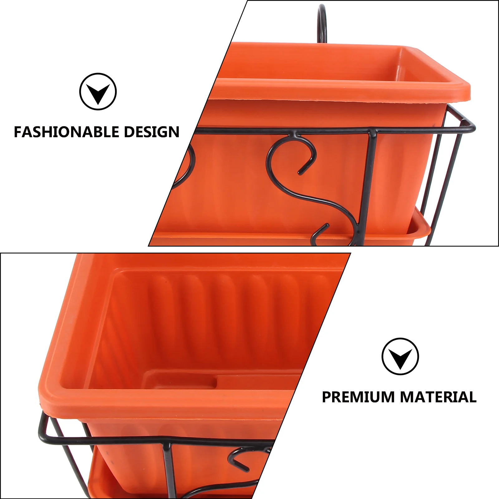 1 Satz 1 Set Balkon Garten Wohnzimmer Dekoration Rechteckige Tabletts Hängeständer Blumentopf Blumentopf Rack Rack