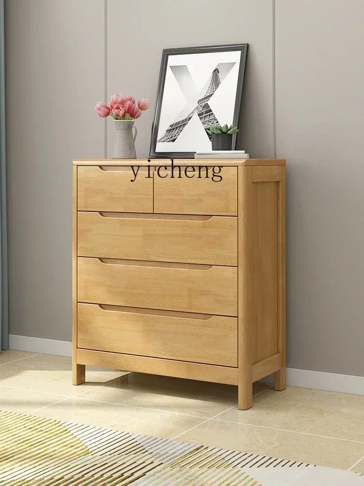 FZ solid wood chest of drawers chest of drawers bucket cabinet living room wall storage cabinet bedroom locker