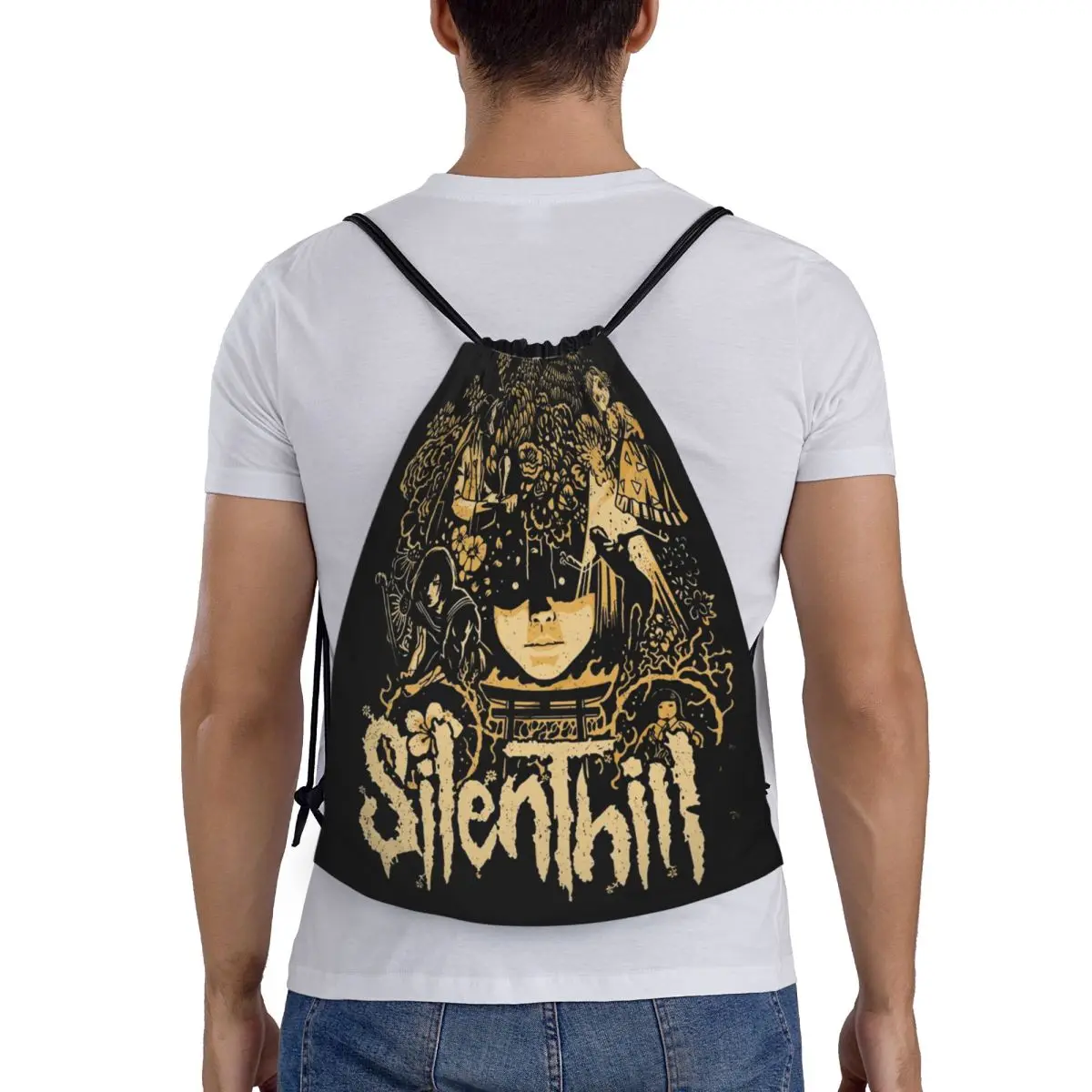 Permainan Horor Silent Hill F Tas Serut Olahraga Gym Sackpack Hinako Shimizu Tas Tali untuk Berlari