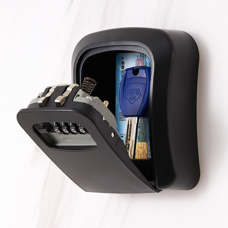 Imagem -02 - Mini Key Safe Box With Code Lock Montagem na Parede Metal Safe Deposit Secret Storage Boxes Home Security Protection