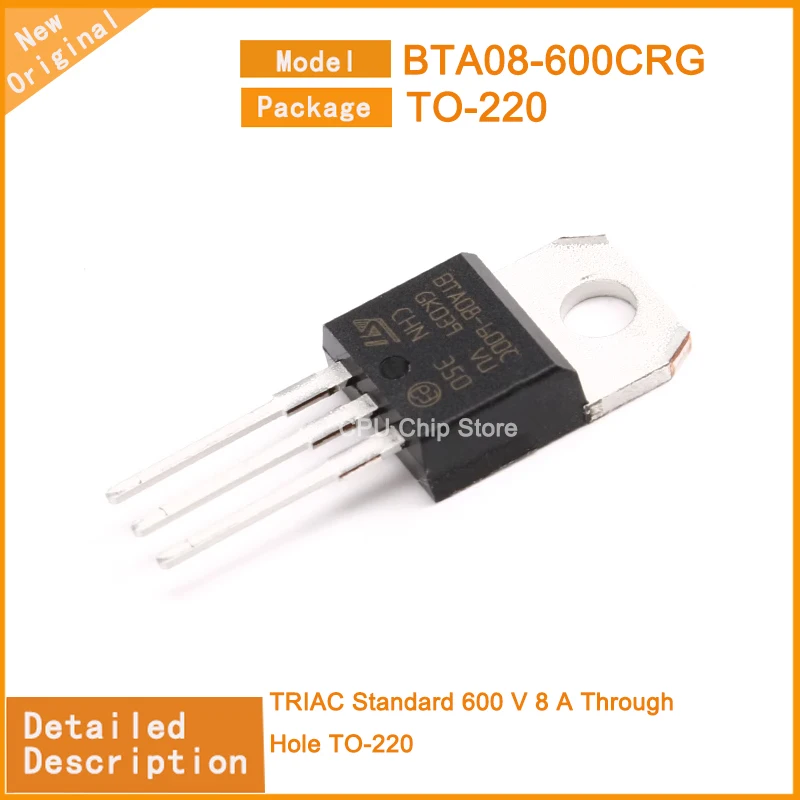 オリジナルトライアック標準,BTA08-600CRG,bta08,600 v,8 a,スルーホールから-220,新品,バッチあたり10個