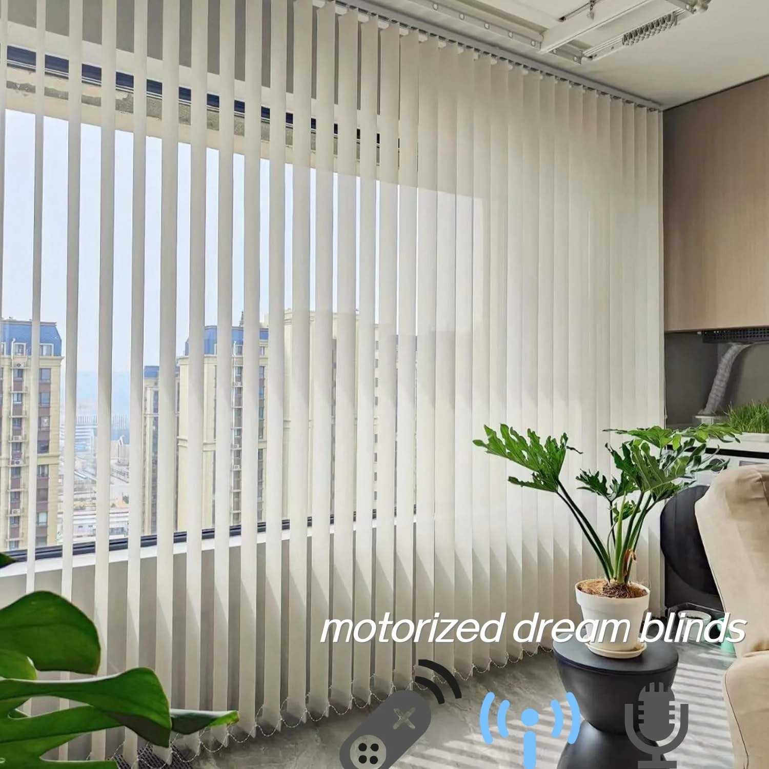 Hot Selling In Europe And America ZigBee Motor Remote Control Dream Vertical Blinds Made Of Soft Fabric