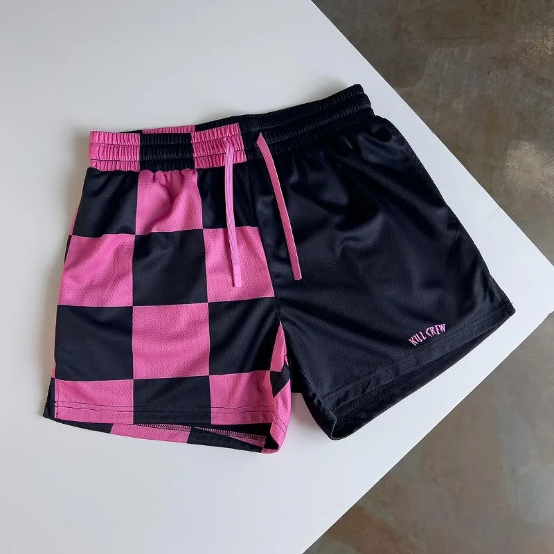 Chimadt-Shorts à carreaux colorés pour hommes et femmes, Shorts décontractés, Vêtements à la mode, Européen et américain, Y2K