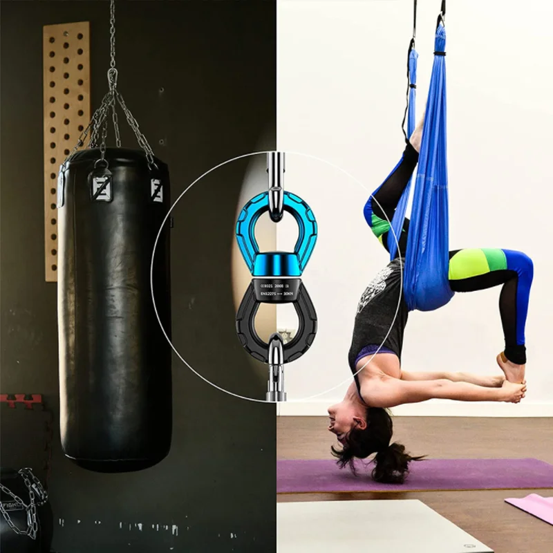 Aerial Yoga Hanging Accessory 30KN Rotational Swing Swivel Set 360° Rotator for Sandbags Hammock Chair Tree Swing Rock Climbing