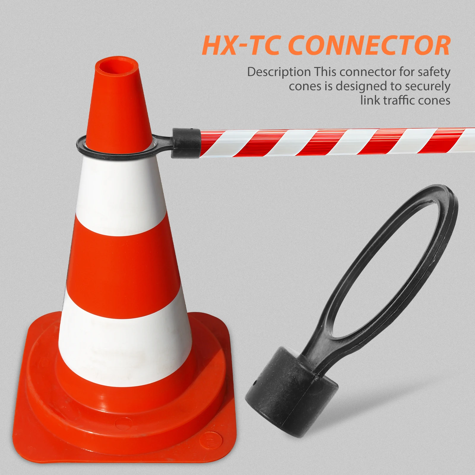 

6pcs Pvc Safety Warning Cones Road Parking Barrier Connector Traffic Construction Highway Emergency Caution Plastic Chain