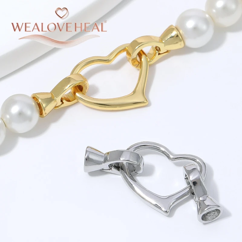 18K vergoldeter Messing-Herz-Perlenverschluss, Liebesverbinder mit Röhrenenden für DIY-Armband- und Halsketten-Schmuckherstellungszubehör – Detail 15