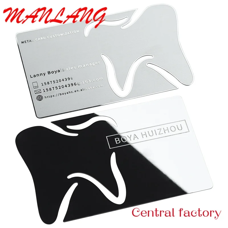 

Custom Custo etal busins Laser Engraved car u Stainls steel busins card blank N