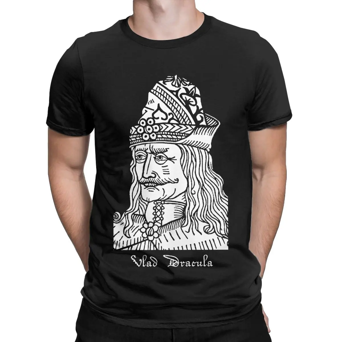 Vlad Dracula Tepes The Impaler Vampire Horror Movie T-Shirt Men Vintage Cotton Tee Shirt O Neck T Shirts Graphic Printed Clothes